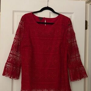 Talbots Vibrant Red Top